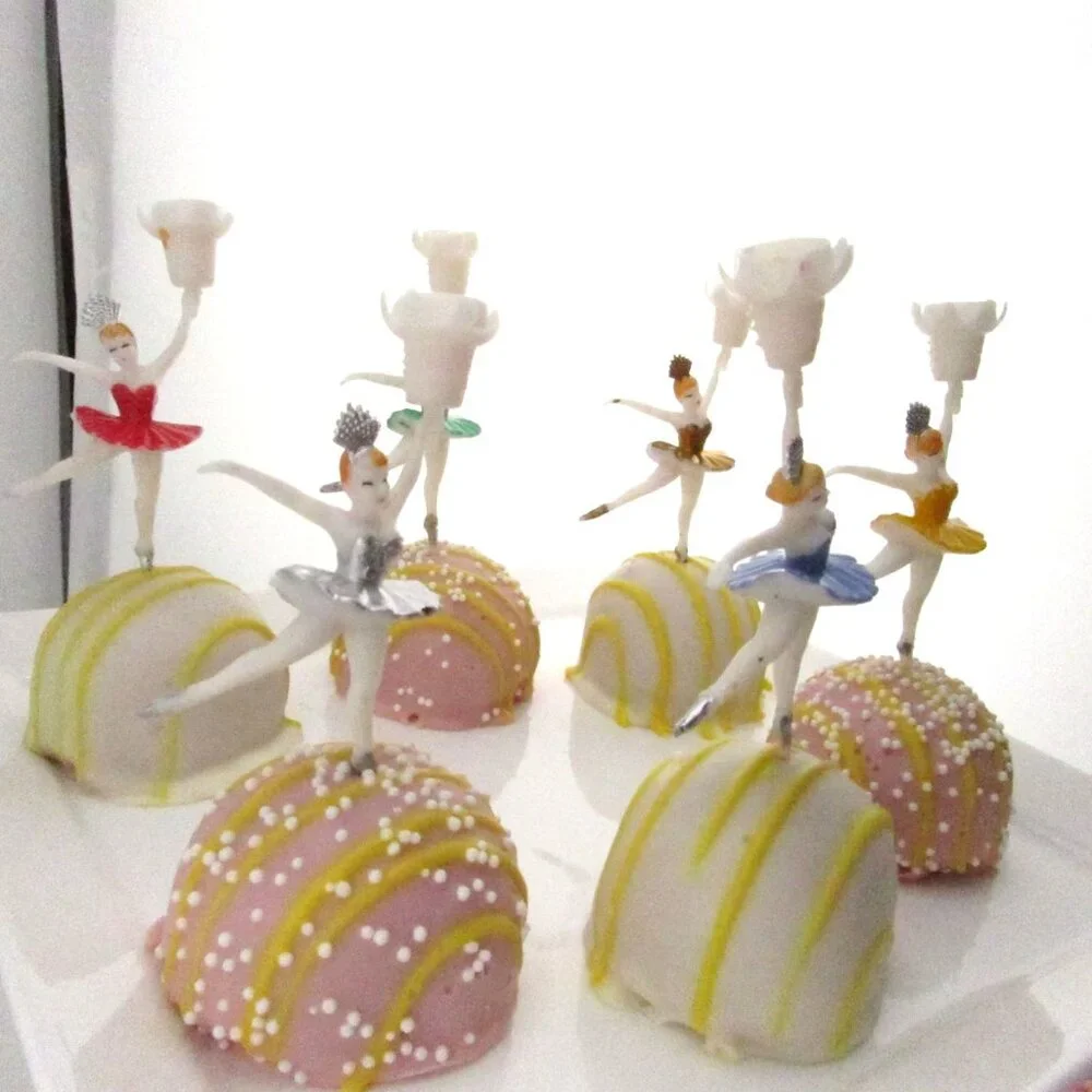Vintage Ballerina Cake Topper Dancer Candle holder Retro Party Cupcake Birthday